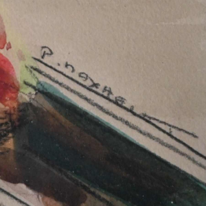 Paul Daxhelet, African watercolor, mid-20th century