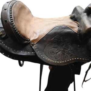 Vintage western paardenzadel rijkelijk versierd, midden 20e eeuw