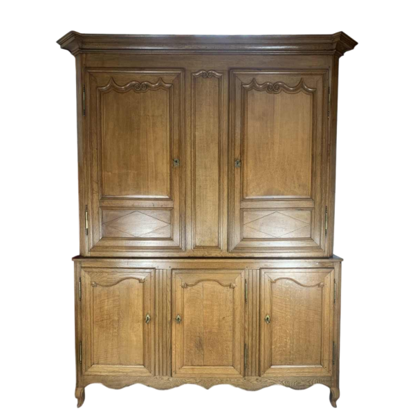 Grote eikenhouten dressoir met dubbele romp uit het begin van de 20e eeuw.