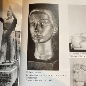 ROBERT DELNEST ' Visage de femme ' sculpture portrait / buste en bronze 1961