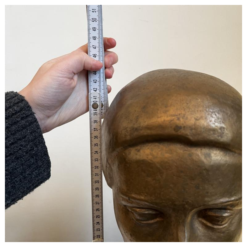 ROBERT DELNEST ' Gezicht vrouw ' sculptuur portret / buste in brons 1961