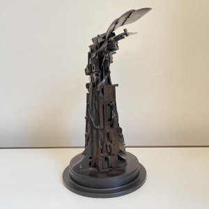 JACQUES DUFRANE La Victoire de Samothrace brutalist sculpture in welded steel / patinated assembly, ca 2000