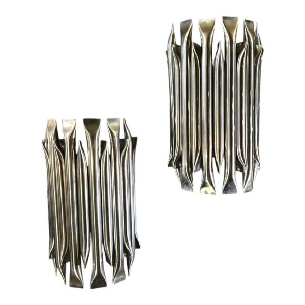 RAAK 'Concorde' paire d'appliques murales, type 'tubes d'orgue' en aluminium brosse´, ca 1970