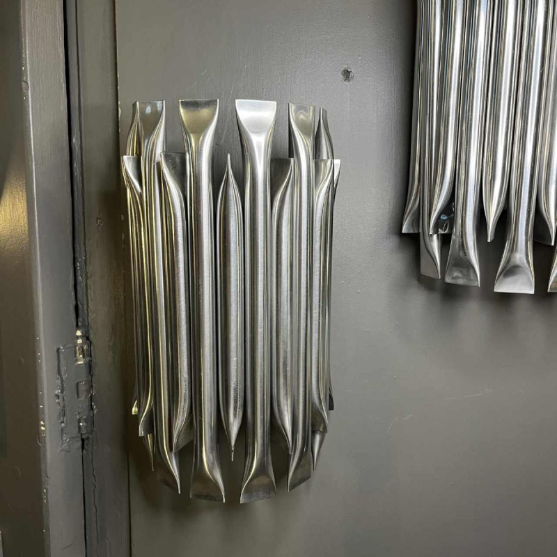 RAAK 'Concorde' paire d'appliques murales, type 'tubes d'orgue' en aluminium brosse´, ca 1970
