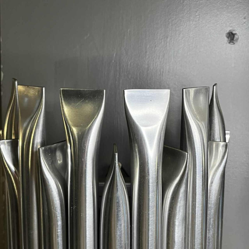 RAAK 'Concorde' paire d'appliques murales, type 'tubes d'orgue' en aluminium brosse´, ca 1970