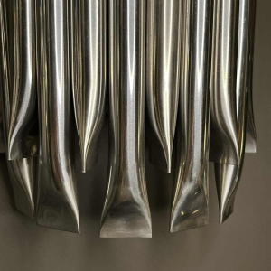 RAAK 'Concorde' paar wandlampen, 'orgelpijp' type in geborsteld aluminium, ca 1970