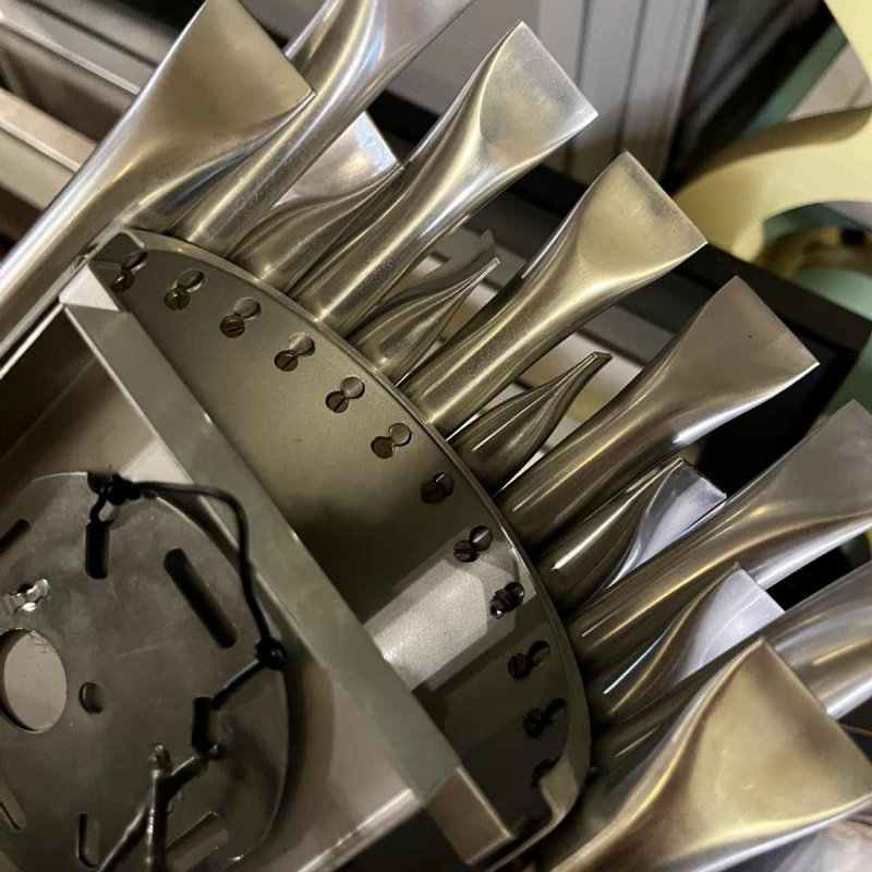 RAAK 'Concorde' paire d'appliques murales, type 'tubes d'orgue' en aluminium brosse´, ca 1970