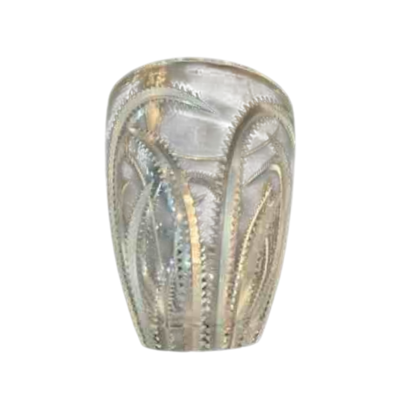 Daum "Posédonie" vase en cristal moulé incolore, milieu XXe s