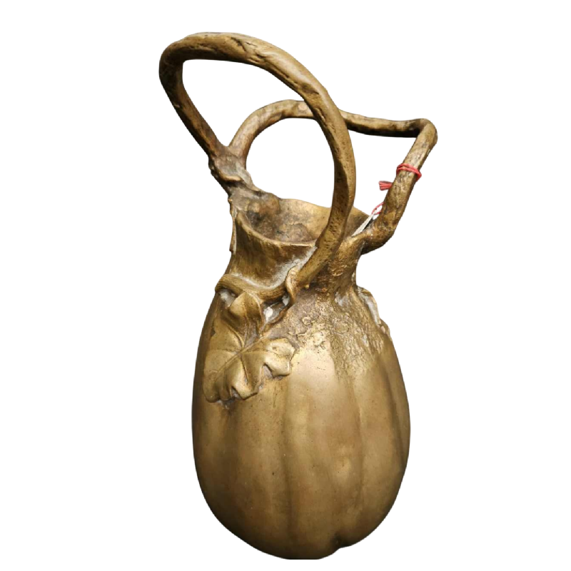 P. Loiseau Rousseau, vase courge en bronze doré Art Nouveau, ca 1900