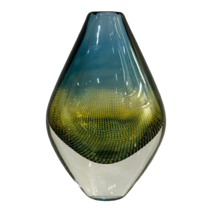 Sven Palmqvist for Orrefors, Kraka vase N.349, blown glass with air bubbles, mid 20th century