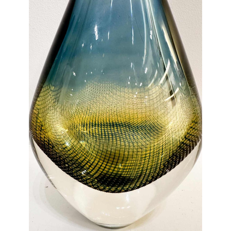 Sven Palmqvist for Orrefors, Kraka vase N.349, blown glass with air bubbles, mid 20th century