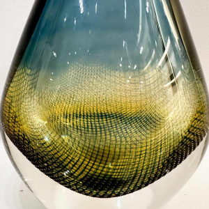 Sven Palmqvist pour Orrefors, vase Kraka N.349, verre soufflé à inclusion de bulles d'air, milieu XXe s