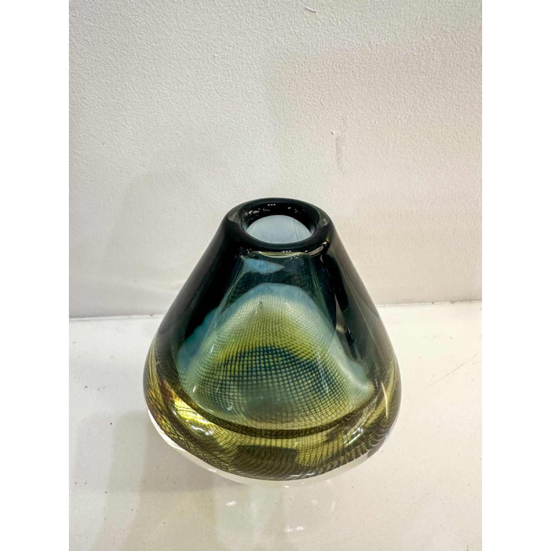 Sven Palmqvist pour Orrefors, vase Kraka N.349, verre soufflé à inclusion de bulles d'air, milieu XXe s