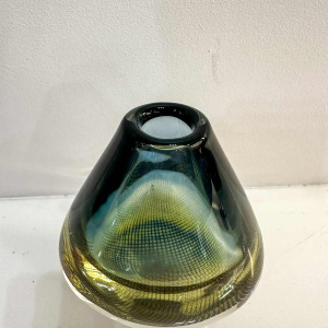 Sven Palmqvist voor Orrefors, Kraka vaas N.349, geblazen glas met luchtbellen, midden 20e eeuw