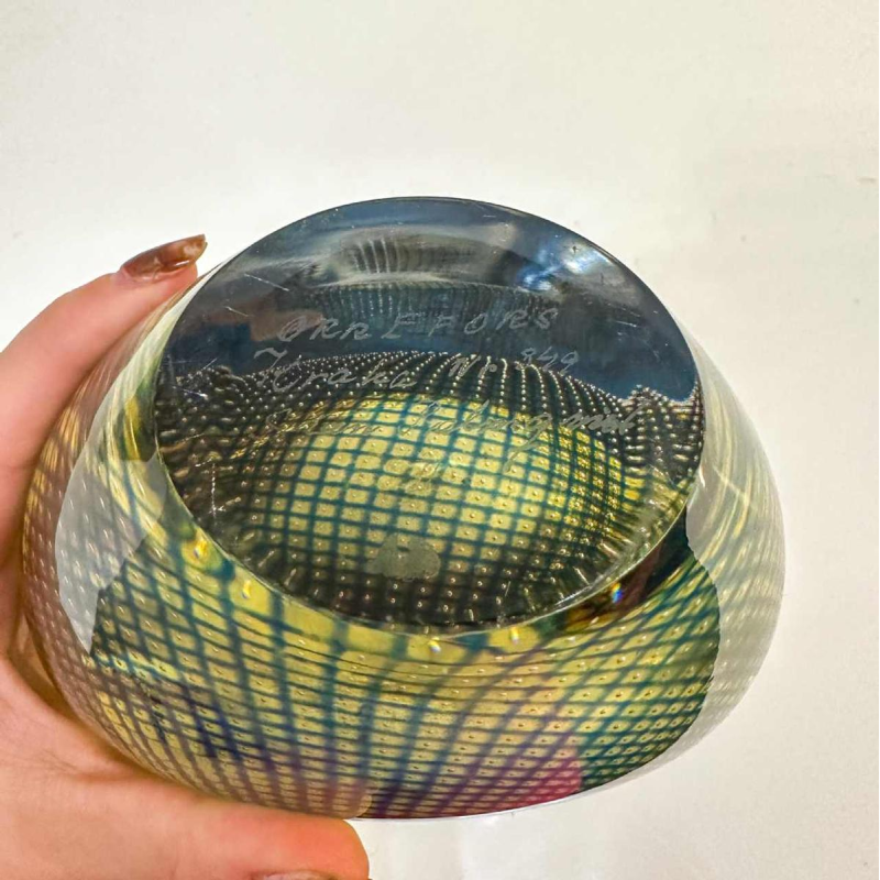 Sven Palmqvist pour Orrefors, vase Kraka N.349, verre soufflé à inclusion de bulles d'air, milieu XXe s