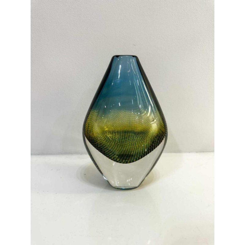 Sven Palmqvist pour Orrefors, vase Kraka N.349, verre soufflé à inclusion de bulles d'air, milieu XXe s