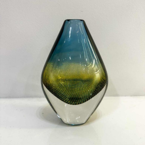 Sven Palmqvist for Orrefors, Kraka vase N.349, blown glass with air bubbles, mid 20th century