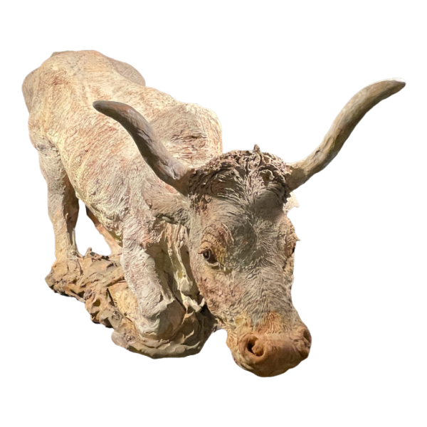 PIET PIJN, Grande Sculpture " Vache " Pie`ce Unique en Terre Cuite, ca 1940