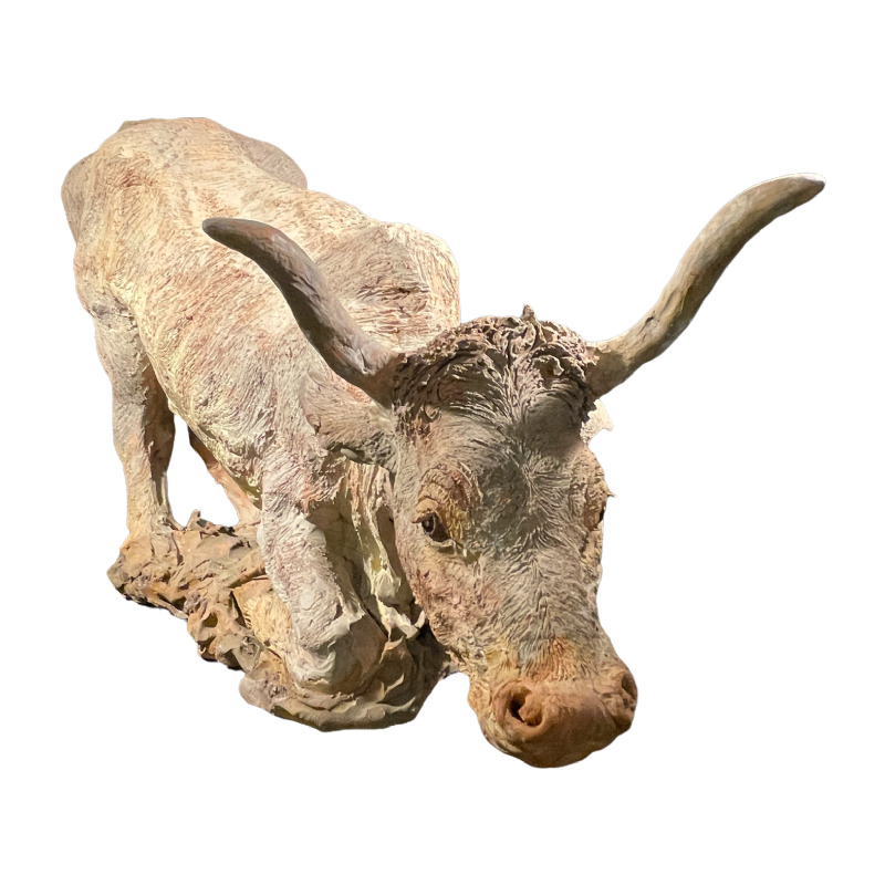 PIET PIJN, Grande Sculpture " Vache " Pie`ce Unique en Terre Cuite, ca 1940