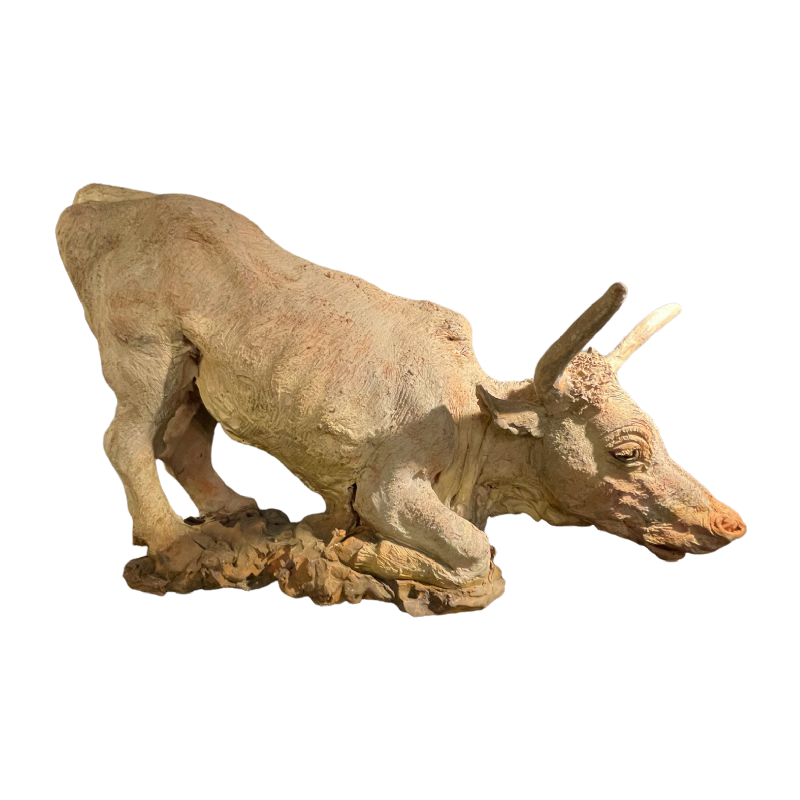 PIET PIJN, Large Sculpture " Cow " Unique Piece in Clay, ca 1940
