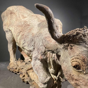 PIET PIJN, Large Sculpture " Cow " Unique Piece in Clay, ca 1940