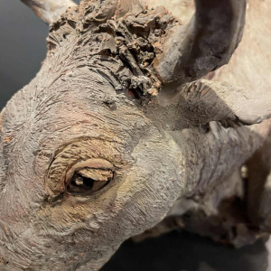 PIET PIJN, Grande Sculpture " Vache " Pie`ce Unique en Terre Cuite, ca 1940