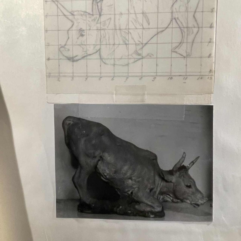 PIET PIJN, Large Sculpture " Cow " Unique Piece in Clay, ca 1940