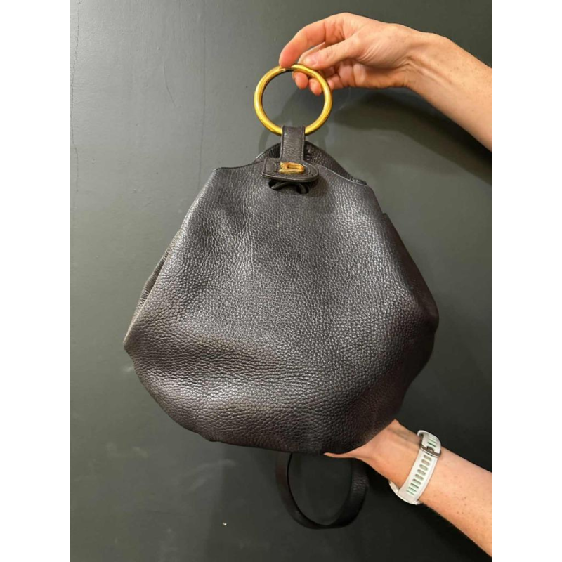 Rose des Vents“ Delvaux bag grained black leather