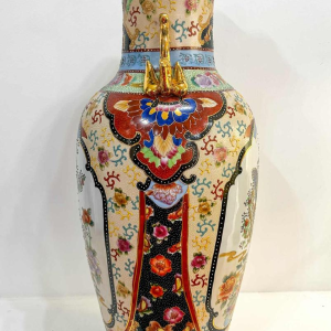 Grand vase chinois (92cm) à décor d'oiseaux et de fleurs, XXe s