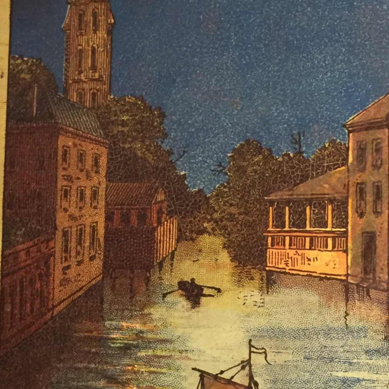 BEKKERS & ZOON Holland, Large Biscuit / Coffee Tin Box, Venetian decor, ca. 1900