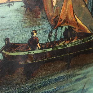 BEKKERS & ZOON Holland, groot bakblik, Venetiaans decor, ca. 1900