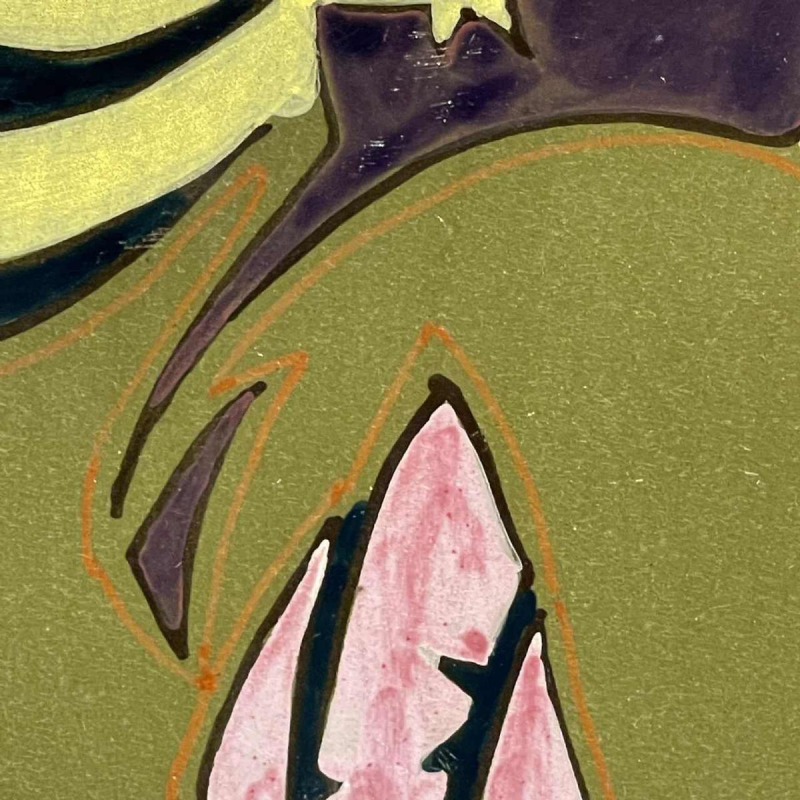 ZUID HOLLAND PLATEELBAKKERIJ " VDH ", Grand Plat Art Nouveau Céramique, ca 1910