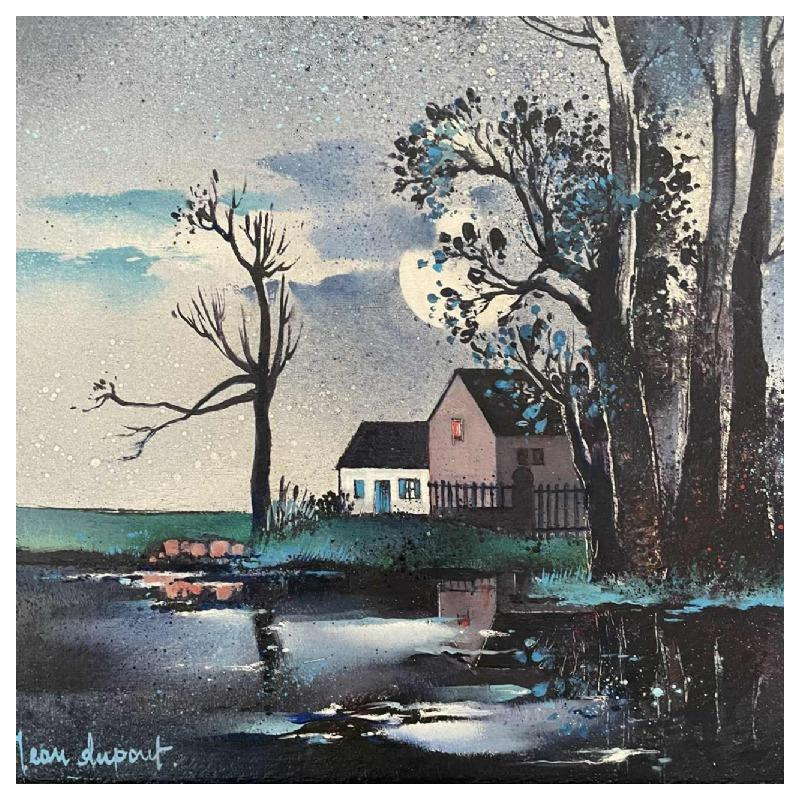 Jean DUPONT (1934-): « Claire de lune » hst 32x32 cm