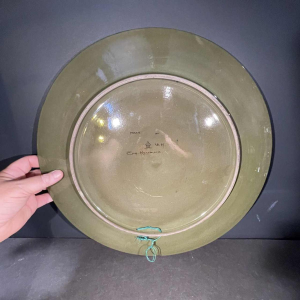 ZUID HOLLAND PLATEELBAKKERIJ " VDH ", Grand Plat Art Nouveau Céramique, ca 1910