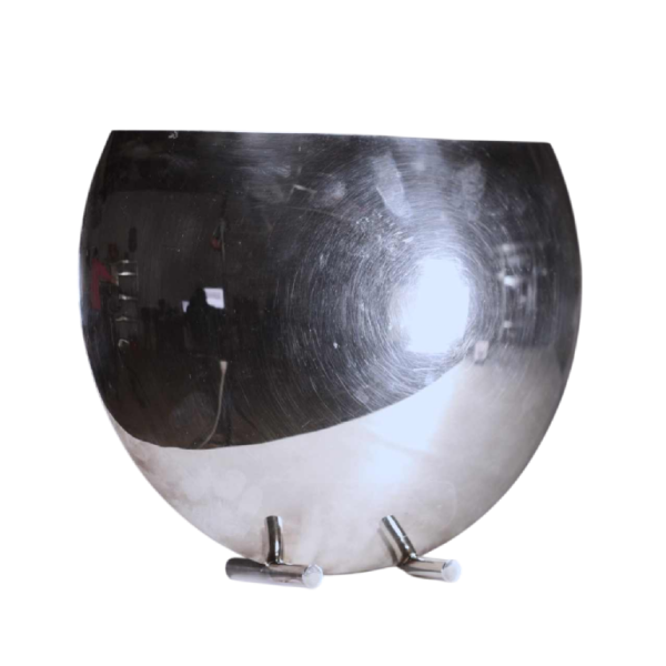 Ennio Passini pour Fratelli Cassetti, vase en métal argenté, Italie, 1970's