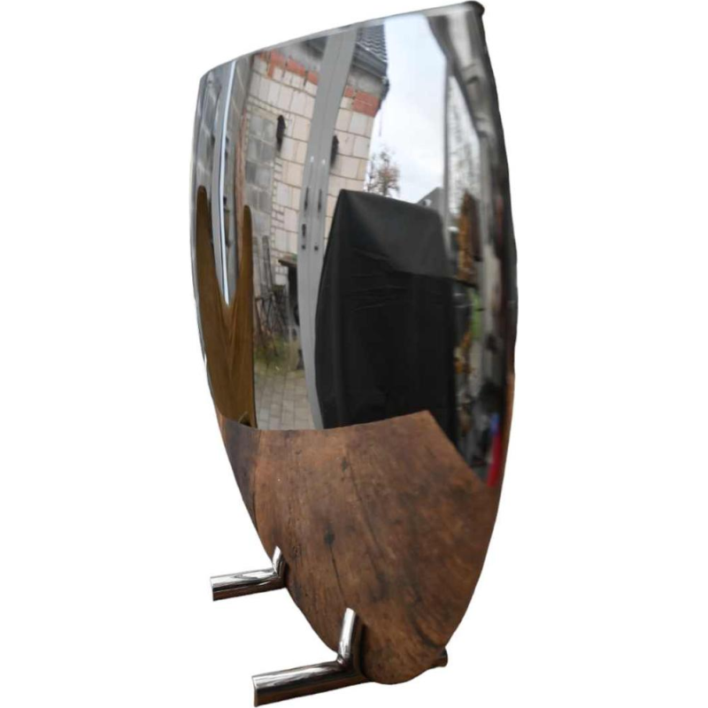 Ennio Passini pour Fratelli Cassetti, vase en métal argenté, Italie, 1970's