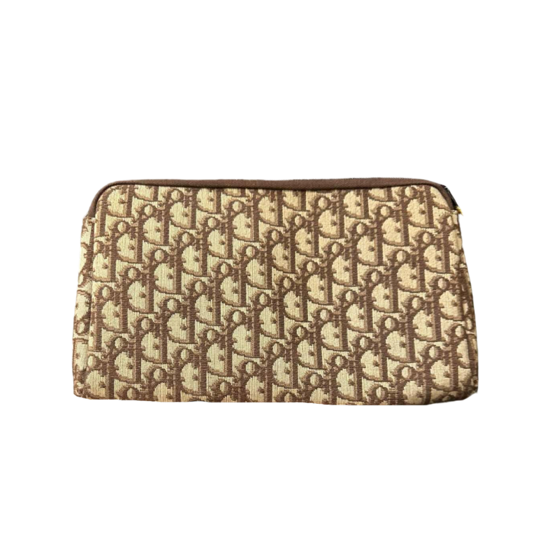 Dior, pochette en toile brune monogrammée