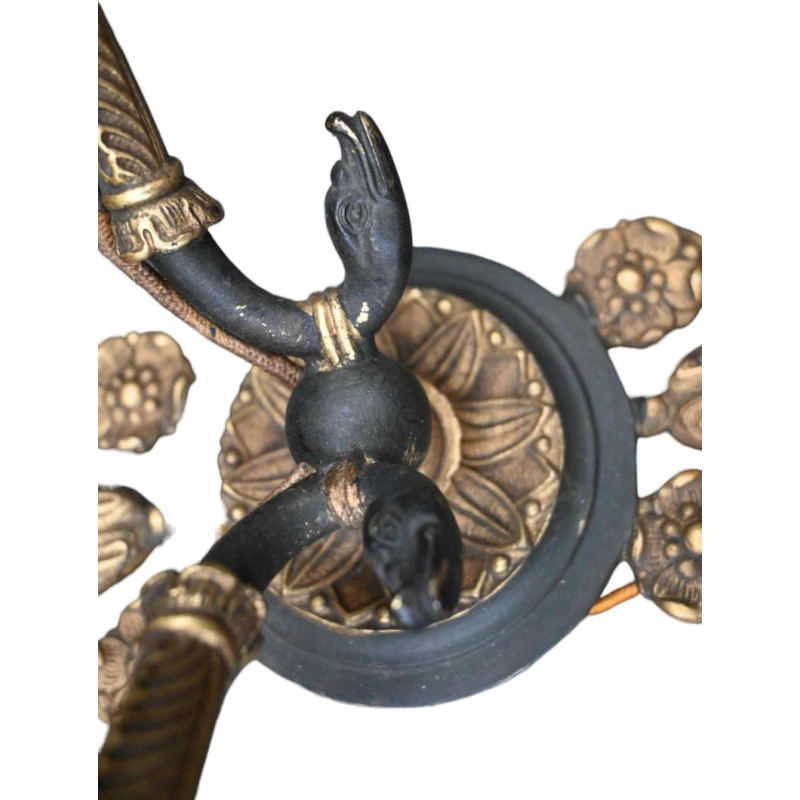 Pair of Empire style gilt bronze and patinated wall lights sconces, late 19th century