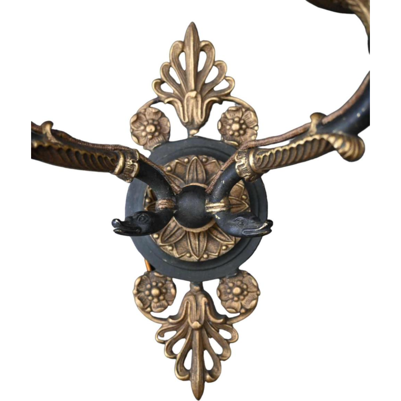 Paire d'appliques de style Empire en bronze doré et patiné, fin 19ème siècle