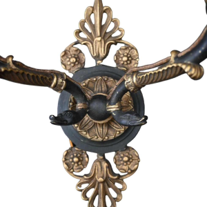 Paire d'appliques de style Empire en bronze doré et patiné, fin 19ème siècle