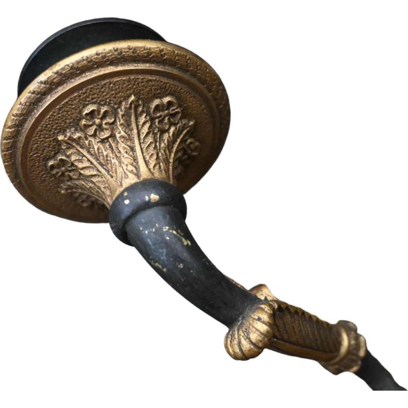 Paar Empire stijl verguld brons en gepatineerde wandlampen, eind 19e eeuw