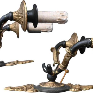 Paire d'appliques de style Empire en bronze doré et patiné, fin 19ème siècle