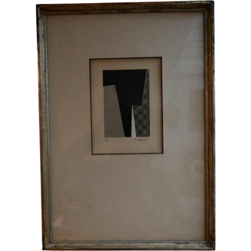 Alexis Keunen 'Geometrische abstractie' collage op papier, 1963