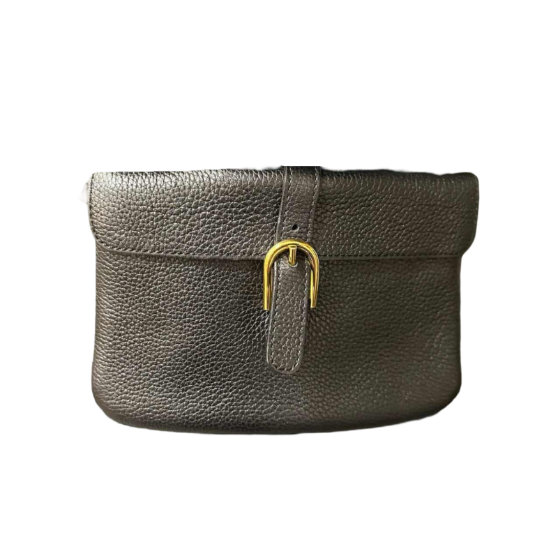 Delvaux, pochette-ceinture en cuir noir grainé