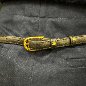 Delvaux zwart generfd lederen riemtasje