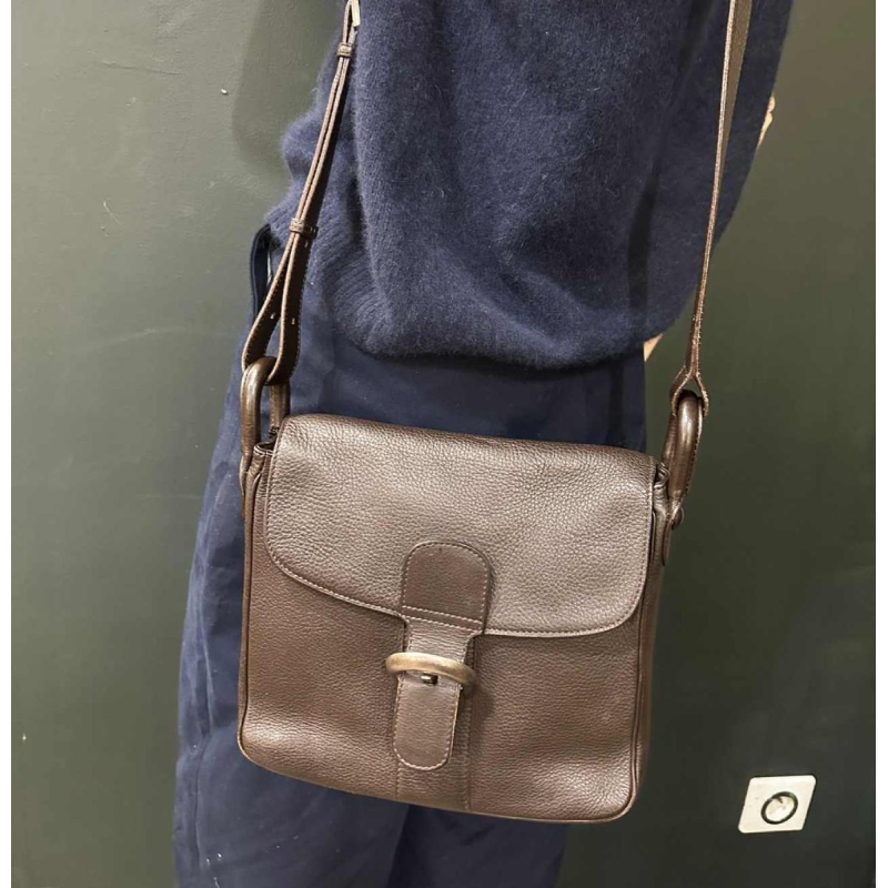 Delvaux, sacoche en cuir brun