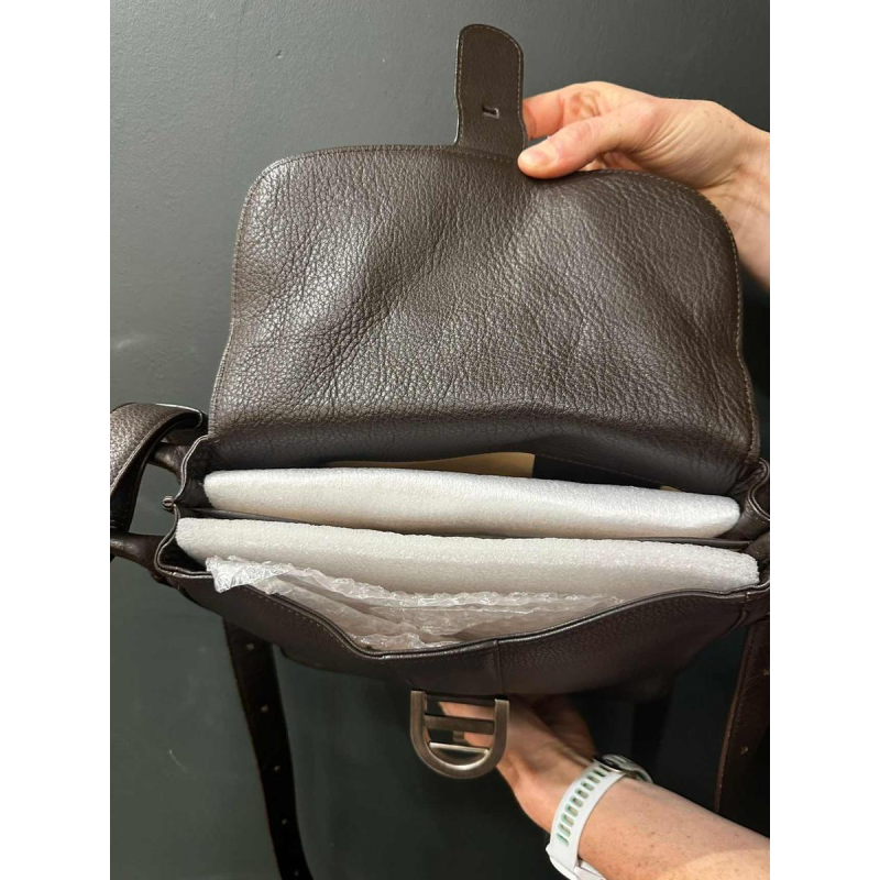 Delvaux brown leather satchel