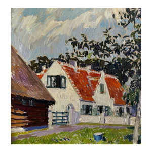 PAUL MATHIEU 'Impressionistisch landschap' olieverf op paneel, ca 1915