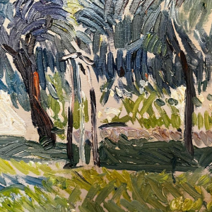PAUL MATHIEU 'Paysage impressionniste' oil on panel, ca 1915
