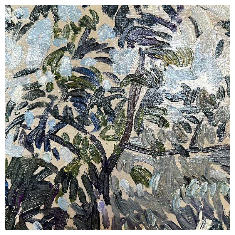 PAUL MATHIEU 'Paysage impressionniste' tableau huile sur panneau, ca 1915